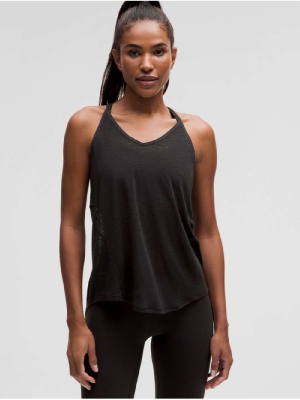 Lululemon Black Racer Tieback Tank Top Size XS